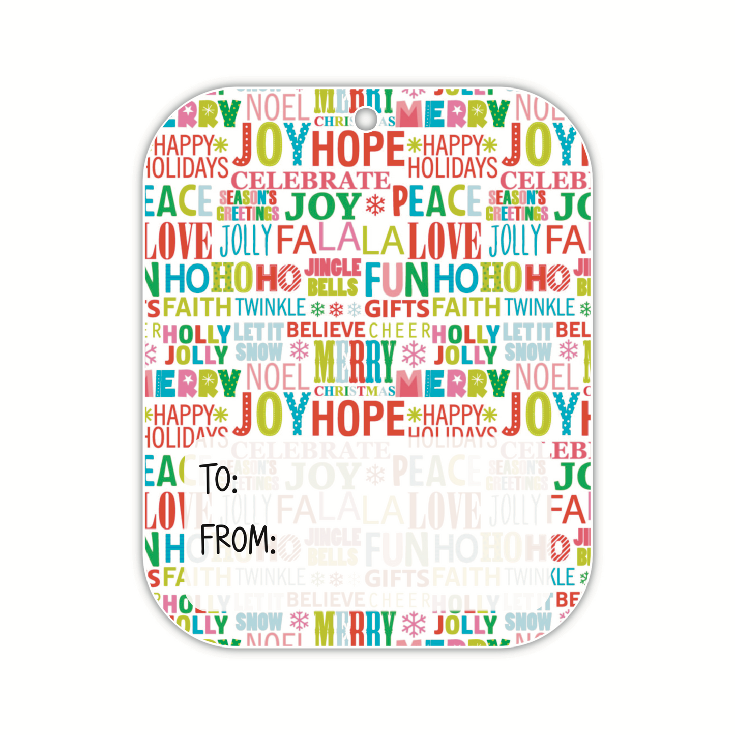 Christmas Words RED (tag)