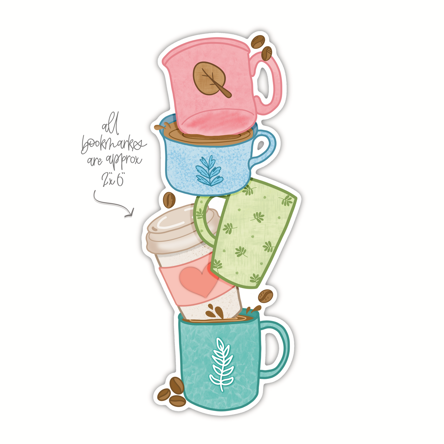 Coffee Mugs Stack Bookmark