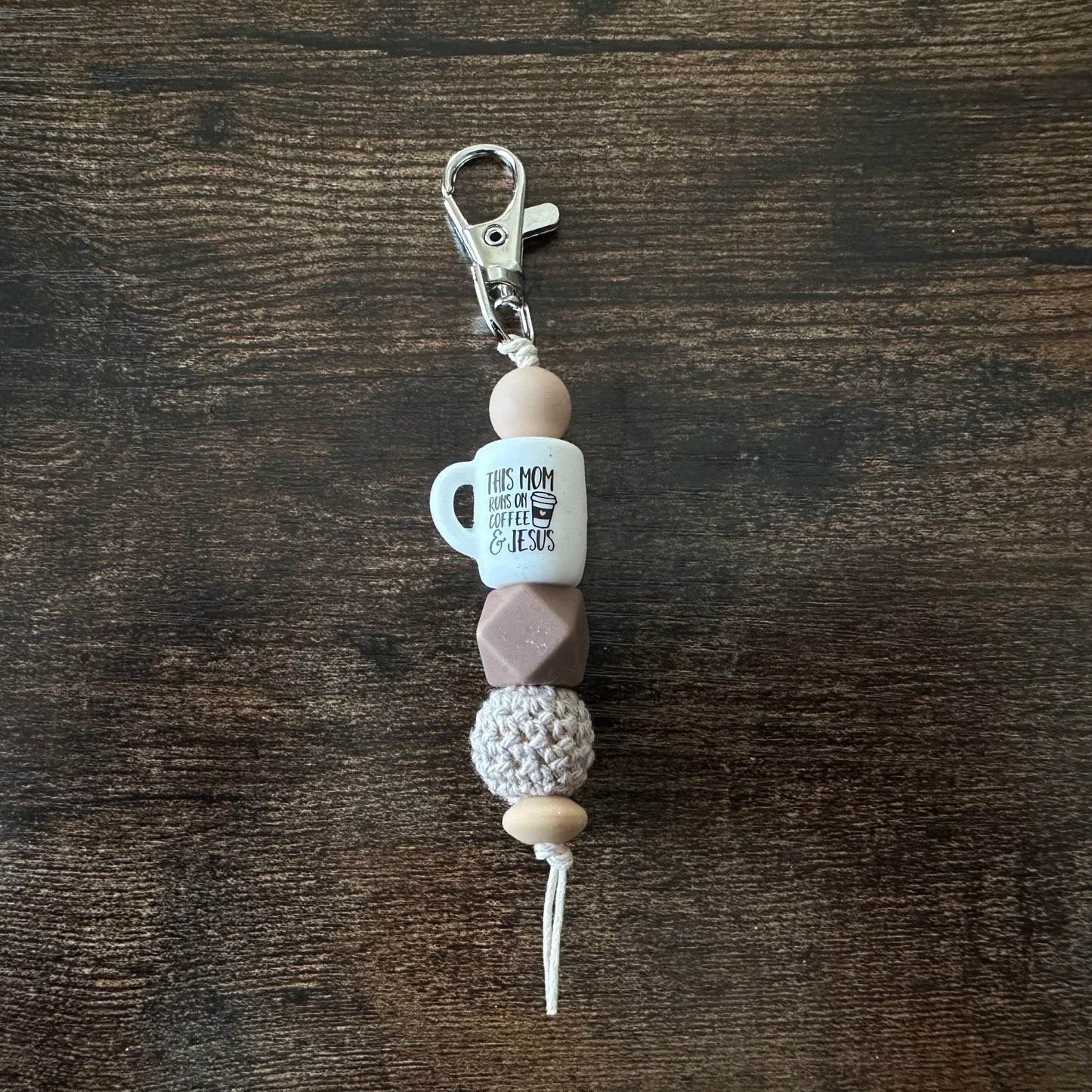 This Mom Runs On Coffee & Jesus (keychain)