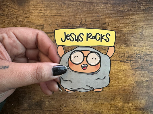 Jesus Rocks! (decorative magnet)