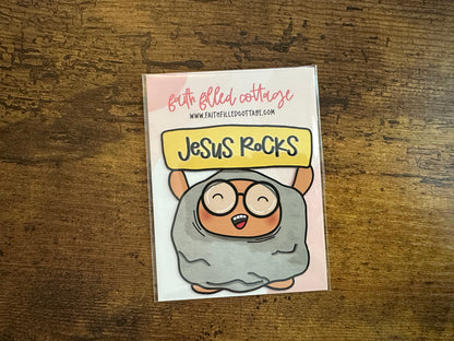 Jesus Rocks! (decorative magnet)