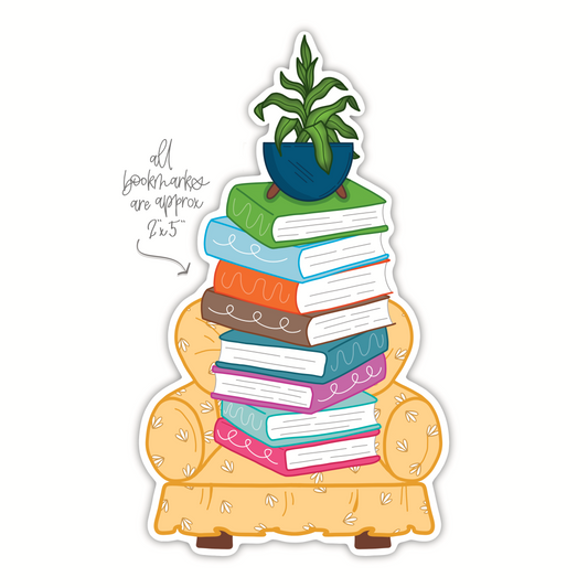 Comfy Book Stack Bookmark