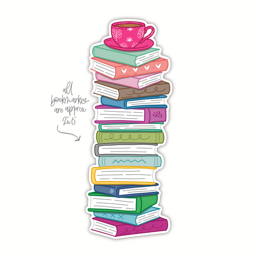 Coffee Book Stack Bookmark