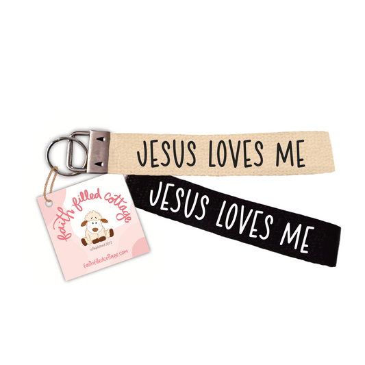 Jesus Loves Me (cotton keychain)