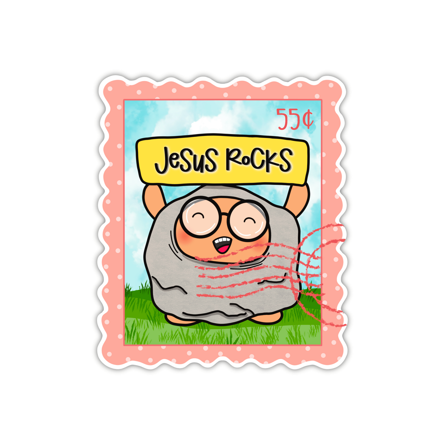 Jesus Rocks Stamp Sticker