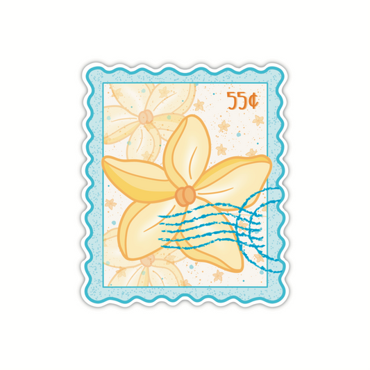 Plumeria Stamp Sticker